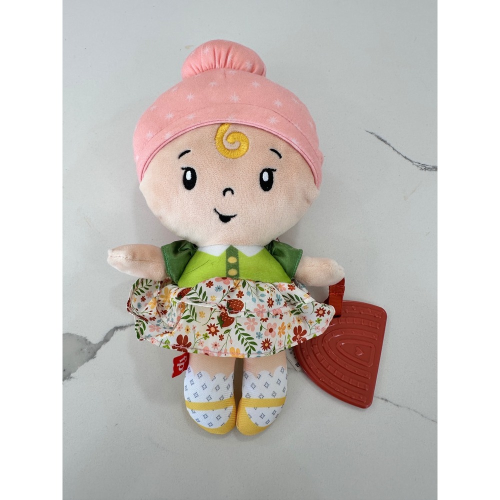 Fisher-Price My First Doll Plush‎ Baby Toy Floral Skirt Red Teether